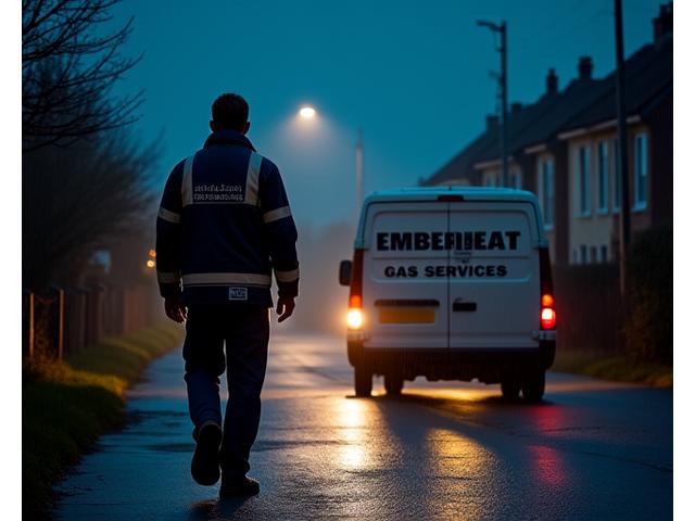 Emergency gas engineer responding to a call